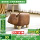 全友家居網(wǎng)紅門(mén)口羊駝?chuàng  )Q鞋凳客廳實(shí)木框架動(dòng)物軟包小矮凳子KD 牛頭凳