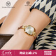 VICTORIA HYDE 火花小方表手表女小眾輕奢女表簡(jiǎn)約氣質(zhì)時(shí)尚石英表維多利亞海德 棕色皮帶款 25mm