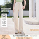 香影直筒闊腿褲女高腰2025秋季新款寬松長褲抽繩米白色垂感糯米褲 米色 M