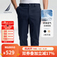 諾帝卡（NAUTICA）【大促爆款】男裝25春夏新款經(jīng)典舒適棉氨直筒微彈休閑褲男PO5131 藏青4NV 33