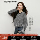 紅袖慵懶風(fēng)條紋T恤春季2025新款女裝肌理感圓領(lǐng)寬松休閑百搭顯瘦上衣 米黑條708 L