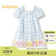 巴拉巴拉【XIAOLI筱李聯(lián)名】女童裙子兒童連衣裙夏裝中大童吊帶裙 藍(lán)白色調(diào)00381 150