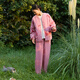 朵朵·可可秋野小兔 不臃腫的棉襖  原創(chuàng)圖案 冬季居家保暖棉衣 家居服套裝 粉紅 M (160)