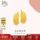 周生生七夕黃金耳釘一對(duì) 愛(ài)情密語(yǔ)羽毛 足金耳飾女86820E計(jì)價(jià) 3.45克