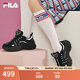 FILA斐樂SOFIA魚刺鞋女鞋跑步鞋復(fù)古老爹鞋女增高鞋休閑鞋 黑-BK 37.5