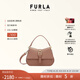 芙拉（FURLA）【七夕禮物】【明星同款】FURLA芙拉FLOW牛皮迷你女士手提斜挎包 灰褐色