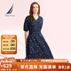 諾帝卡（NAUTICA）【商場同款】女裝春夏新款萊賽爾親膚透氣休閑連衣裙女41DO04 藏青色4NV M