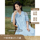 茵曼（INMAN）田園風(fēng)Polo領(lǐng)連衣裙女裝2025夏季新品泡泡袖裙子 淺水藍(lán)-新  XL