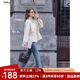 betu女裝2025秋季新款風衣氣質(zhì)防風立領(lǐng)抽繩收腰顯瘦外套2508T59 淺杏色 L