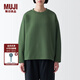 無印良品（MUJI）Labo 男女通用 雙層編織毛圈套頭衫 男式女式無性別衛(wèi)衣 BF197A3A 卡其綠 M(170/88A)