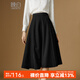晚白【新品】爆款黑色a字半身裙2025洋氣氣質(zhì)百搭垂感半裙 黑色 M