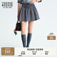 Teenie Weenie小熊女裝半身裙2025秋季新款甜美俏皮約克褶格子短裙 藏青色 M