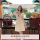 bebe【爆款補(bǔ)單】bebe夏季系列女士薄款花邊魚尾收腰針織連衣裙230905 本白 XS 尺碼偏小