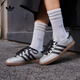 adidas「T頭鞋」STADT經(jīng)典時(shí)尚薄底運動(dòng)板鞋男女阿迪達斯三葉草   金屬銀/黑色/樹(shù)脂黃(女生買(mǎi)小半碼)   37