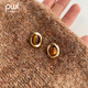PWL925銀針虎眼石復(fù)古不規(guī)則耳環(huán)女氣質(zhì)小眾耳釘2025新款美拉德耳飾 升級版虎眼石耳釘【925銀針】