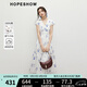 紅袖100%棉連衣裙2025夏季新款女裝【靜謐藍(lán)語(yǔ)】收腰小飛袖V領(lǐng)長(zhǎng)裙 白底藍(lán)花674 L