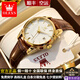 歐利時(shí)（OLEVS）瑞士認(rèn)證品牌手表女士機(jī)械表全自動(dòng)簡約輕奢夜光防水女表送女友 棕皮白面女【全國聯(lián)?！棵赓M(fèi)刻字