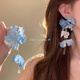 MKING PRETTY超仙夏日藍色流蘇花朵耳釘女高級感度假風(fēng)小眾耳環(huán)絕美氣質(zhì)耳飾