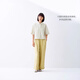 無印良品（MUJI）女式 棉漢麻短袖襯衫 女士襯衣內(nèi)搭上衣 25年夏季女裝 BCD90C5S 象牙色 L (165/88A)