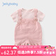 JELLYBABY女寶寶夏裝一歲童裝小嬰兒衣服女孩背帶褲兩件套洋氣女童夏季套裝 藕粉 100 cm
