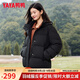 鴨鴨（YAYA）蓄熱短款羽絨服女2025年冬季新款時(shí)尚休閑寬松加厚保暖小個(gè)子外套 黑色 L (建議125-140斤)