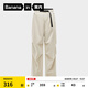 蕉內(nèi)（Bananain）熱皮5系女士工裝闊腿長(zhǎng)褲子休閑運(yùn)動(dòng)褲秋冬季加厚加絨寬松女裝 【厚絨款】淺樺木 S