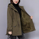 楚馨加絨派克服棉服女中長(cháng)款2025冬季新款女裝時(shí)尚中年棉衣冬天外套 綠咖色 M 適合100-125斤
