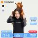 moodytiger女童長(cháng)袖T恤高彈透氣秋冬季兒童T恤圓領(lǐng)插肩童裝戶(hù)外休閑運動(dòng)上衣