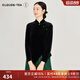 浮云堂.風(fēng)」暮色.中式復(fù)古黑色絲絨襯衫女裝新款2025春秋禪意內(nèi)搭打底衫 黑色 L