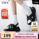 他她（TATA）厚底涼鞋女透氣松糕豬籠鞋沙灘涼鞋WBQ01BL3 黑色 39