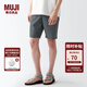 無(wú)印良品 MUJI 男式 棉水洗府綢 短褲休閑短褲男款夏季純棉全棉AED14A2S 深灰色 M