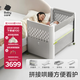 babycare嬰兒床可折疊床0-3歲寶寶床便攜式拼接移動(dòng)多功能嬰兒床 萊斯維斯