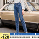 百圖betu女裝秋新款牛仔褲時(shí)尚百搭高腰顯瘦修身牛仔褲女2309T74 牛仔色 M