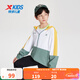 特步（XTEP）童裝兒童薄外套中大童兒童梭織薄外套秋季新款運動(dòng)休閑外套上衣 淺墨竹 160 cm