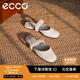 愛步（ECCO）涼鞋女 夏季平底方頭穆勒單鞋 安妮208573 石灰色38
