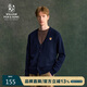 William fox&sons威廉?？怂?羊毛混紡精梳針織紗線(xiàn)經(jīng)典復古LOGO小狐貍頭針織開(kāi)衫