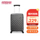美旅（AMERICAN TOURISTER）條紋設計行李箱輕便耐用拉桿箱大容量密碼鎖旅行箱20英寸登機箱 炭黑色 TJ1*18003 20英寸