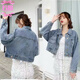若盼牛仔外套女裝春季2025新款設計感小眾港風(fēng)復古炸街短款上衣牛仔服 805 M （建議85-100斤）