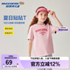 Skechers斯凱奇男女童純棉短袖T恤衫兒童夏季寬松透氣運動上衣L225K055