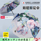 WCZ日本2025新款防曬雙層遮陽(yáng)傘防紫外線upf50女生高顏值黑膠傘 白玫瑰-手動(dòng)雙層八骨黑膠傘(含手提包)