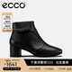 愛(ài)步（ECCO）【明星同款】靴子女 冬季保暖切爾西女靴粗跟皮靴 型塑290933 HL 黑色29093301001 37