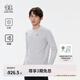 KOLON SPORT/可隆抓絨長(zhǎng)袖 男子秋冬戶外休閑衣保暖抗菌圓領(lǐng)T恤上衣 LHRT4WN123-LG 淺灰色 L (175/96A)