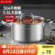 美廚（maxcook）湯鍋 304不銹鋼湯鍋湯煲24cm 加厚復(fù)合底 電磁爐通用MCT8244