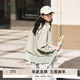 紫涵（ZIHAN）紫涵條紋拼接襯衫外套女2025年春季新款寬松休閑戶(hù)外通勤翻領(lǐng)上衣 灰綠色 S