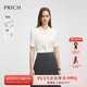 PRICH【緞面】簡(jiǎn)約氣質(zhì)飄帶領(lǐng)純色短袖襯衫2025夏新款通勤上衣女 39象牙白3732M S (160)