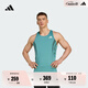 adidas速干經典舒適修身跑步運動背心男裝夏季新款阿迪達斯官方 粉末綠   L