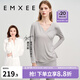 嫚熙（EMXEE）超皮孕婦秋衣秋褲套裝秋冬哺乳月子服保暖內(nèi)衣 燕麥灰【中暖-發(fā)熱紗】 L