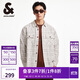 杰克·瓊斯（JACK&JONES） 春季寬松翻領(lǐng)格紋花呢時(shí)尚潮流百搭長(cháng)袖襯衫夾克男裝2251O3032