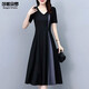 莎妮朵羅女裝胖mm新款大碼連衣裙黑色2025胖人修身顯瘦中長(cháng)款連衣裙18790 黑色-預售7天發(fā)貨 3XL建議140-160斤穿著(zhù)