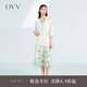 OVV2023春夏新款女裝二醋酸平駁領(lǐng)休閑短袖西裝外套 米白（凈色）17 M